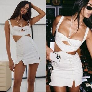 BYDEE Adriana Cotton Halter Cut Out Mini Dress